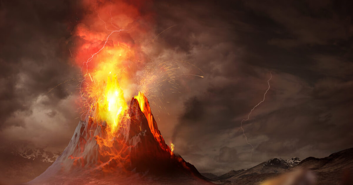 Vulkaan fotobehang