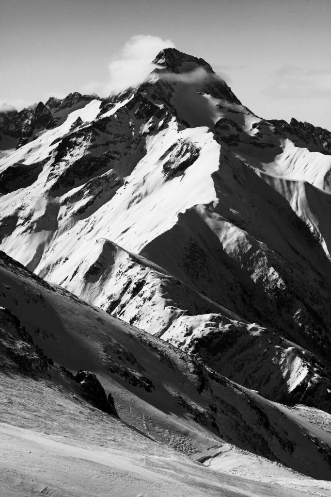Berg in zwart-wit