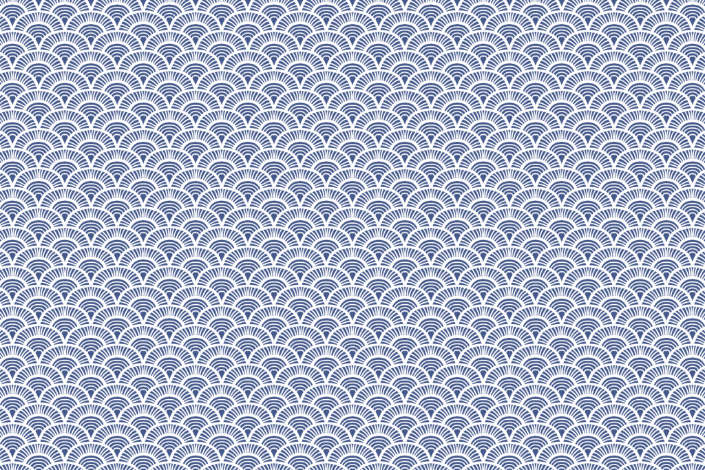 Blauwe golfjes print