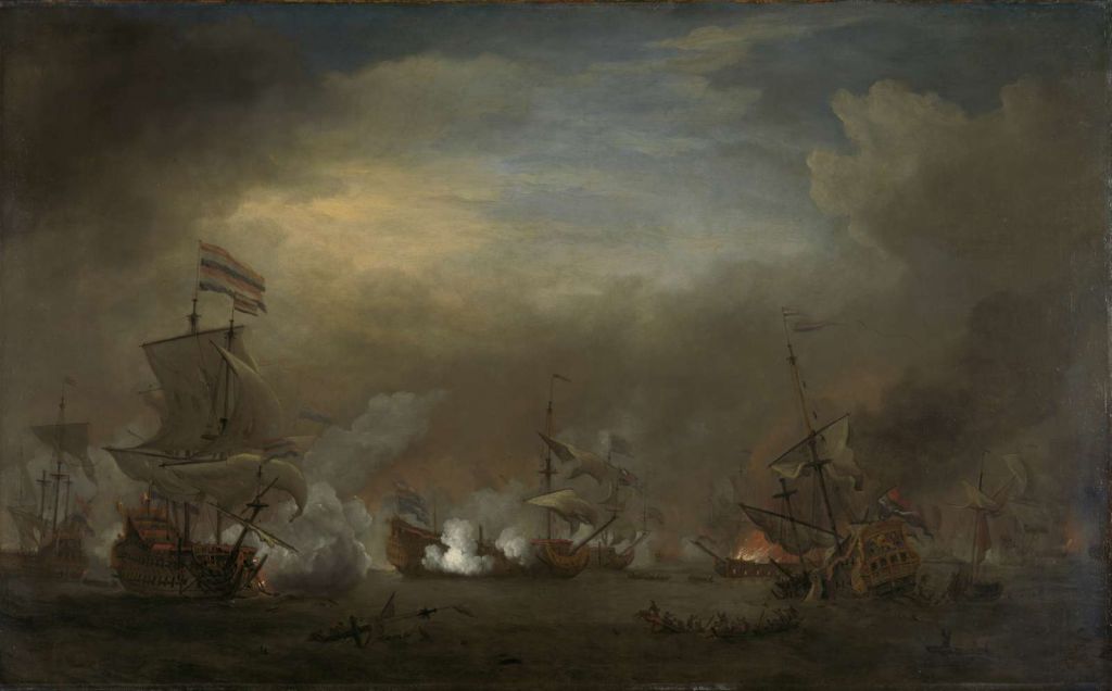Gevecht tijdens de zeeslag bij Kijkduin
