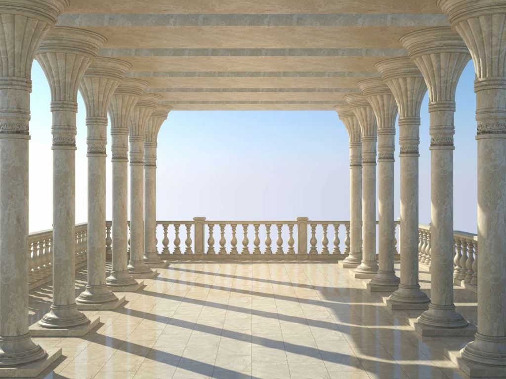 Grieks balkon in 3D