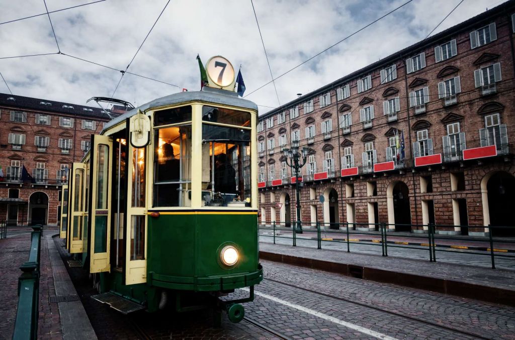 Groene tram in Turijn
