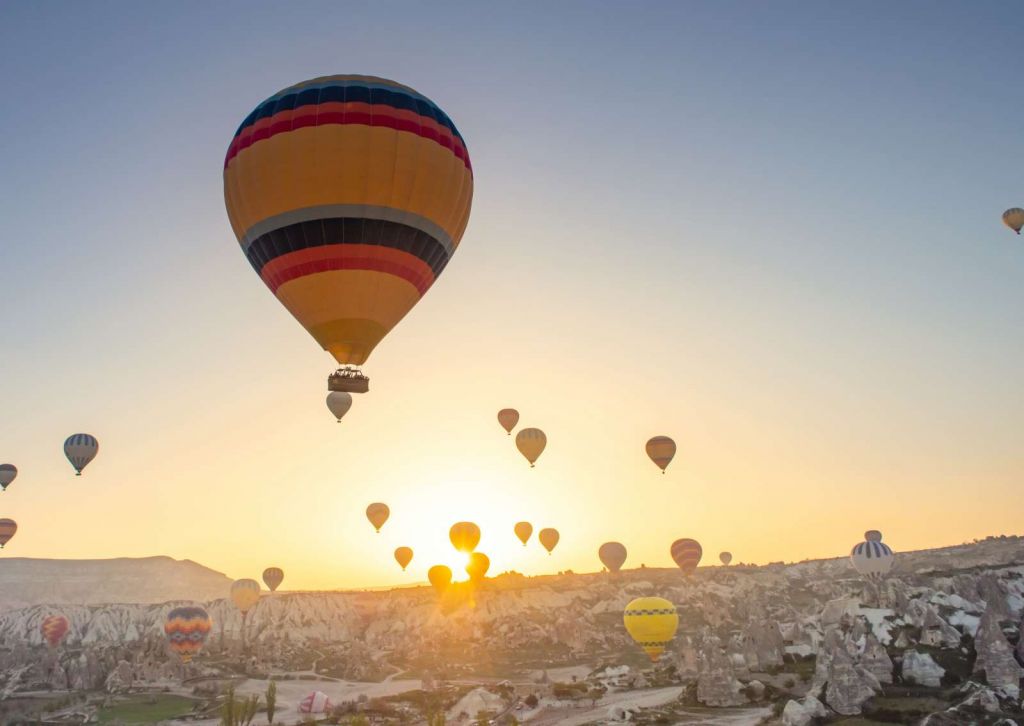 Groep luchtballonnen in Turkije