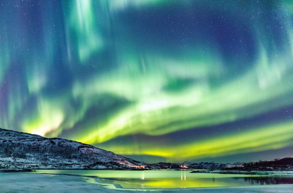 Kleurrijk Noorderlicht in Noorwegen