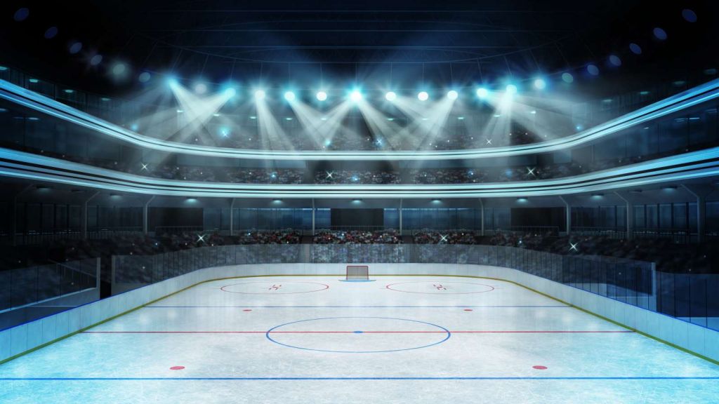 Luxueuze ijshockey arena op de lengte