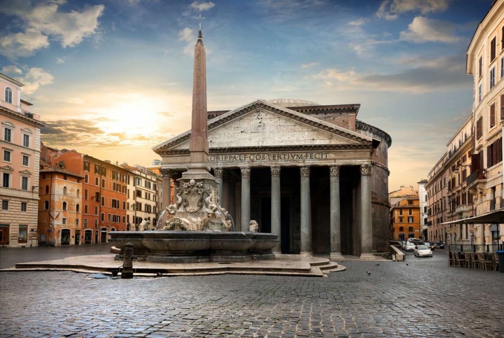 Pantheon in Rome bij zonsondergang