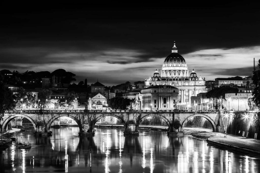 Vaticaanstad in zwart-wit