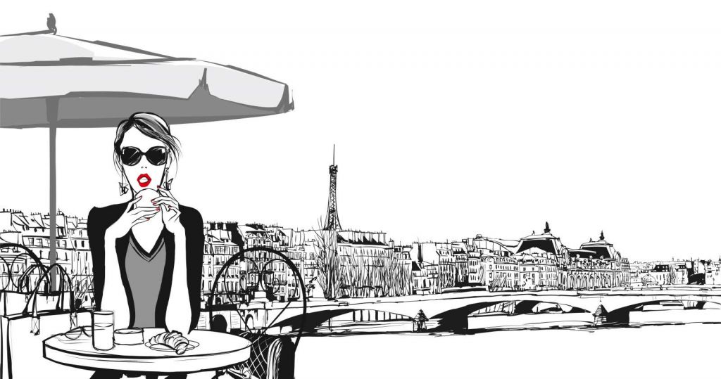 Vrouw ontbijt in Parijs