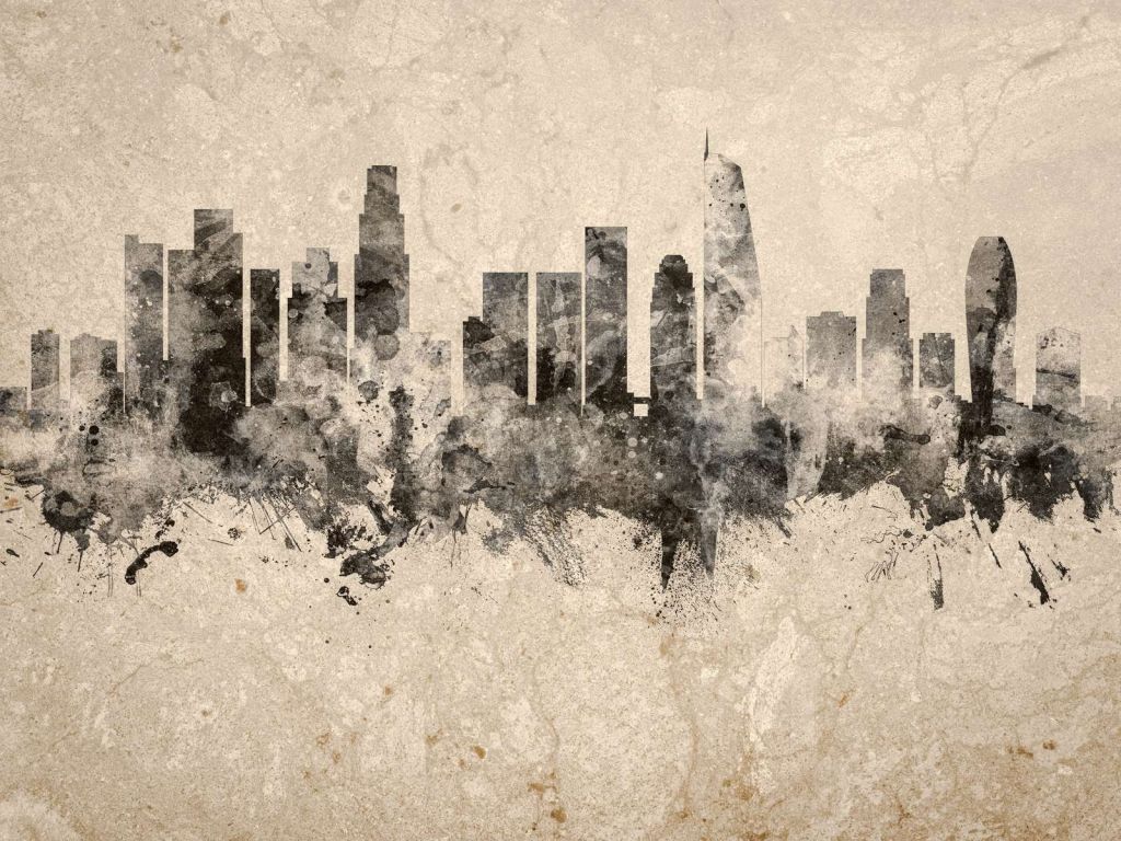 Waterverf skyline, Los Angeles
