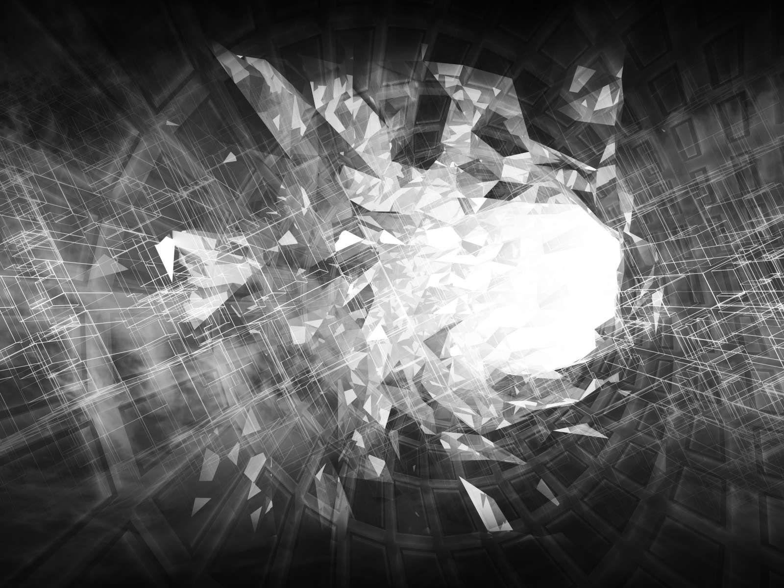 High-tech portaal in zwart-wit