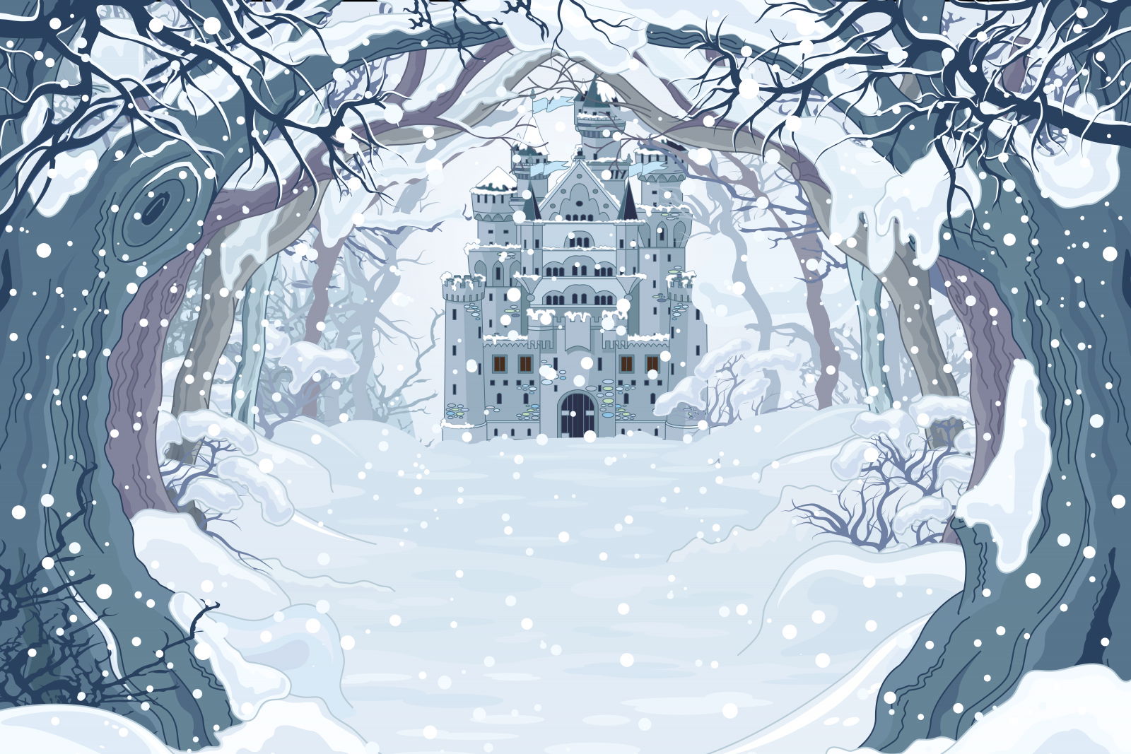 Ingesneeuwd sprookjesbos