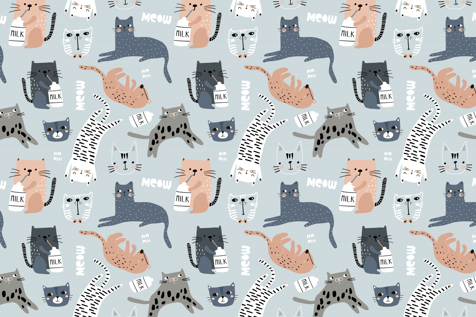 Katten en poezen print