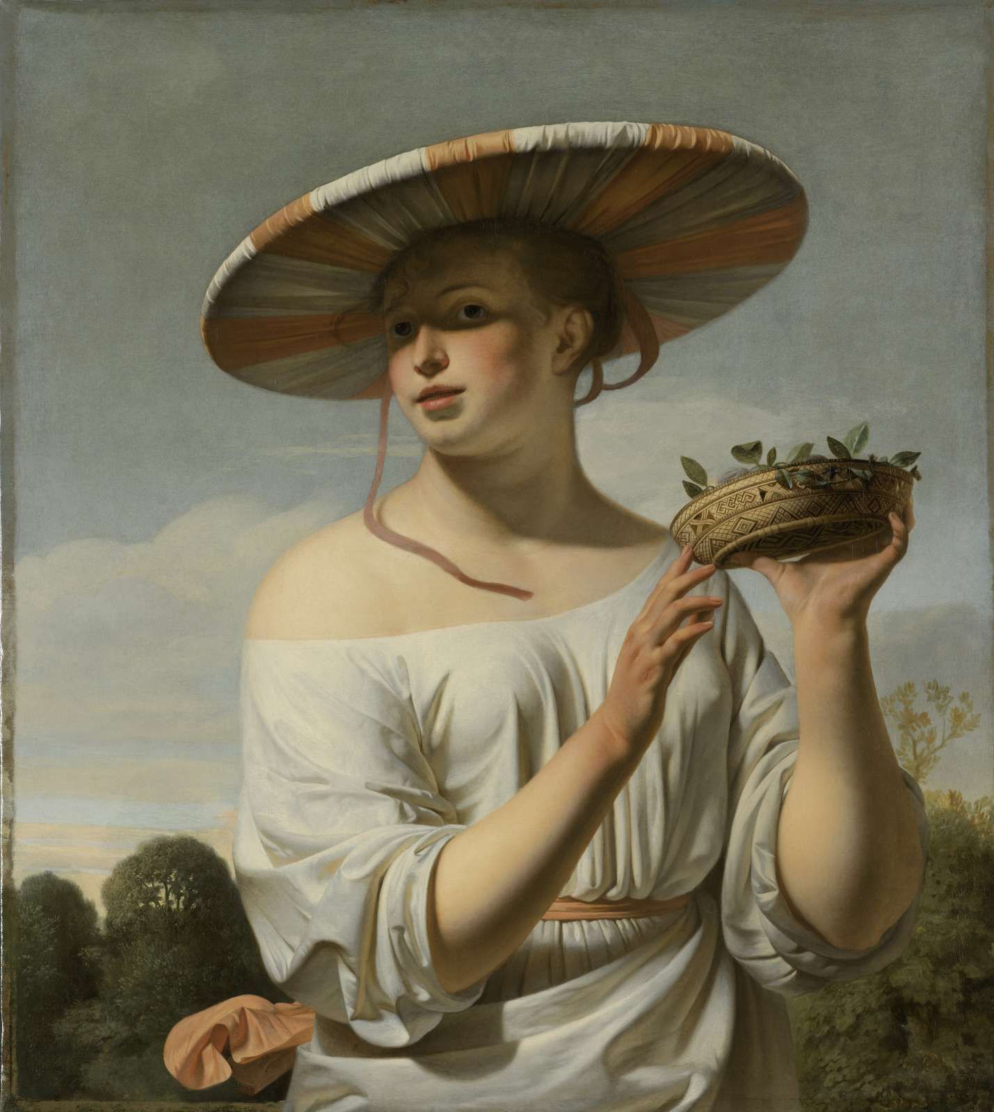 Meisje met een brede hoed