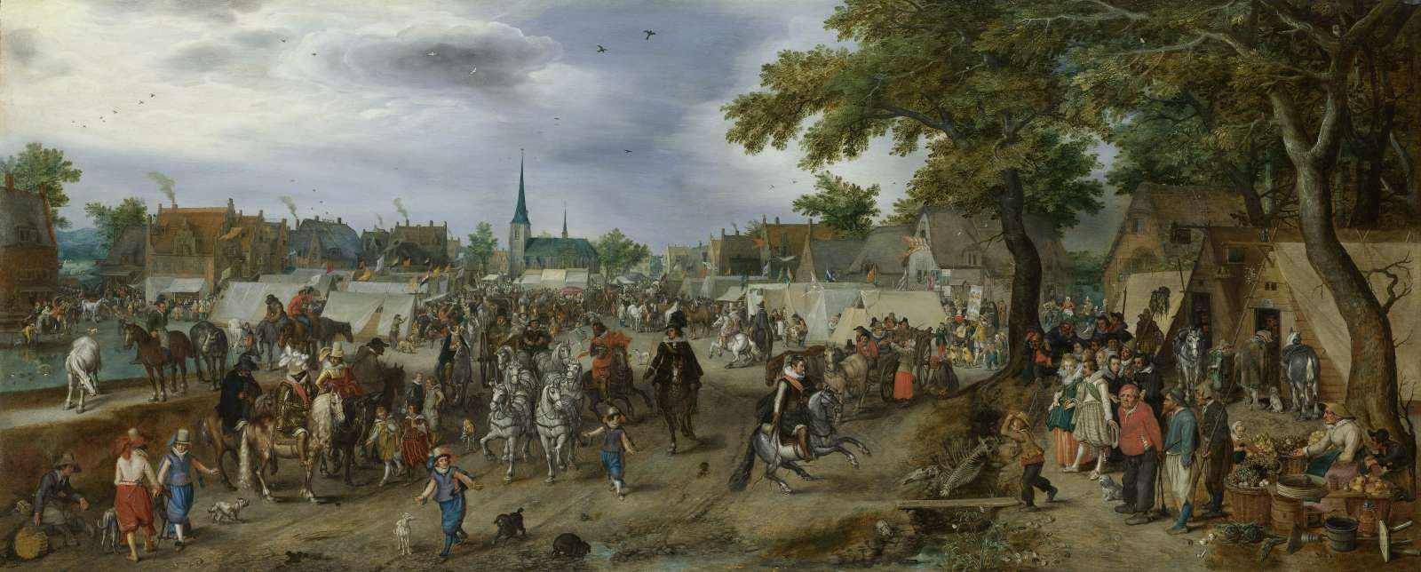Prins Maurits en Frederik Hendrik op de paardenmarkt van Valkenburg