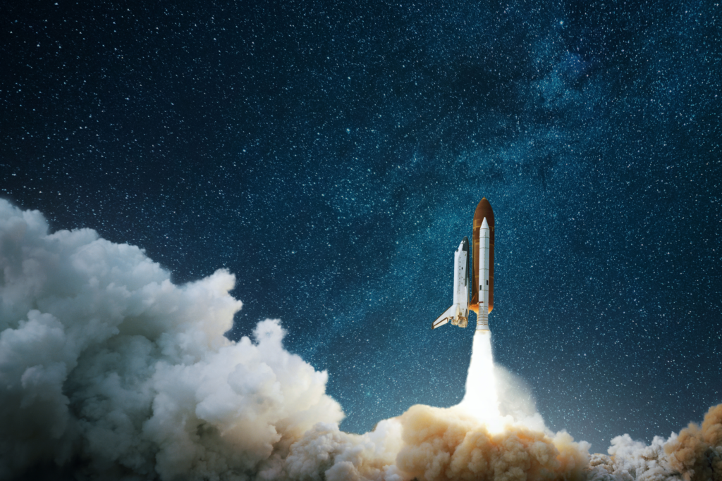 Space Shuttle lancering met sterren