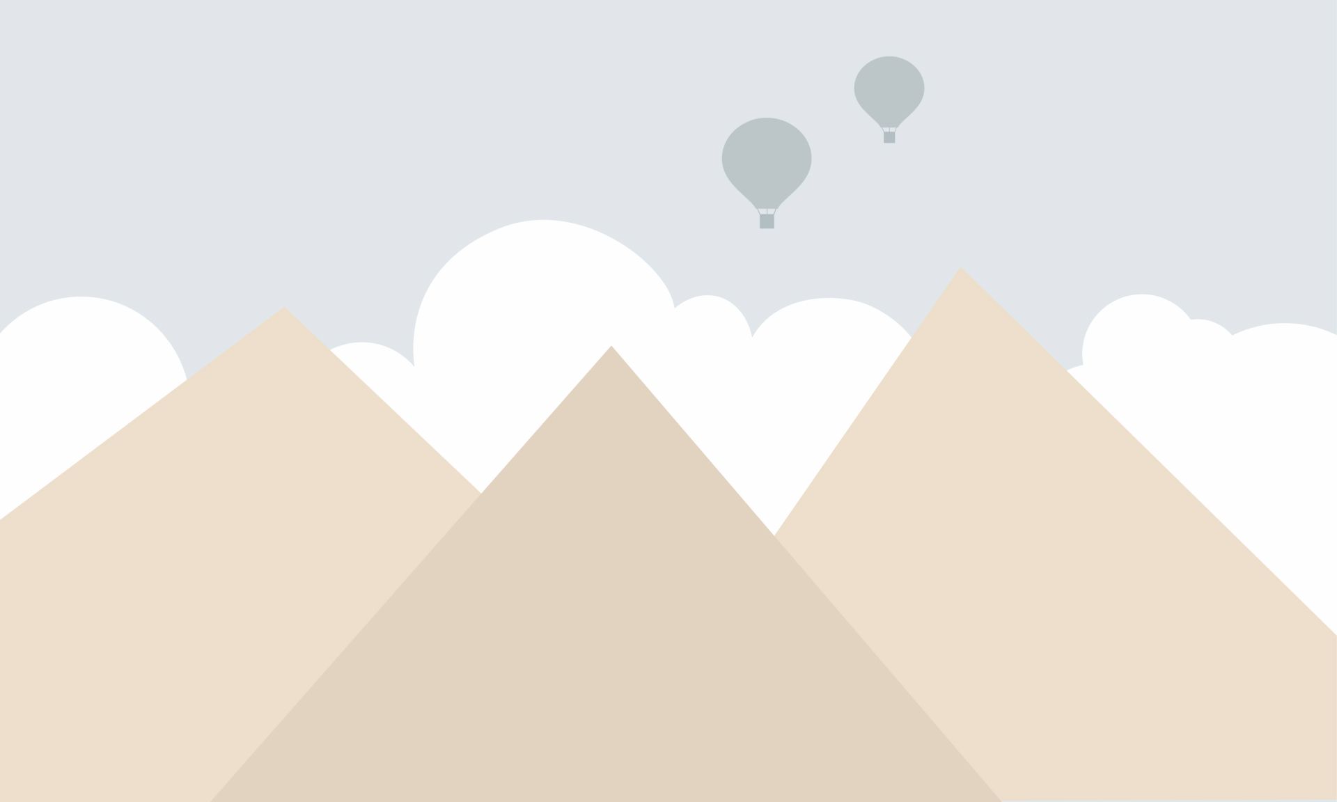 Hoge bergen met luchtballonnen