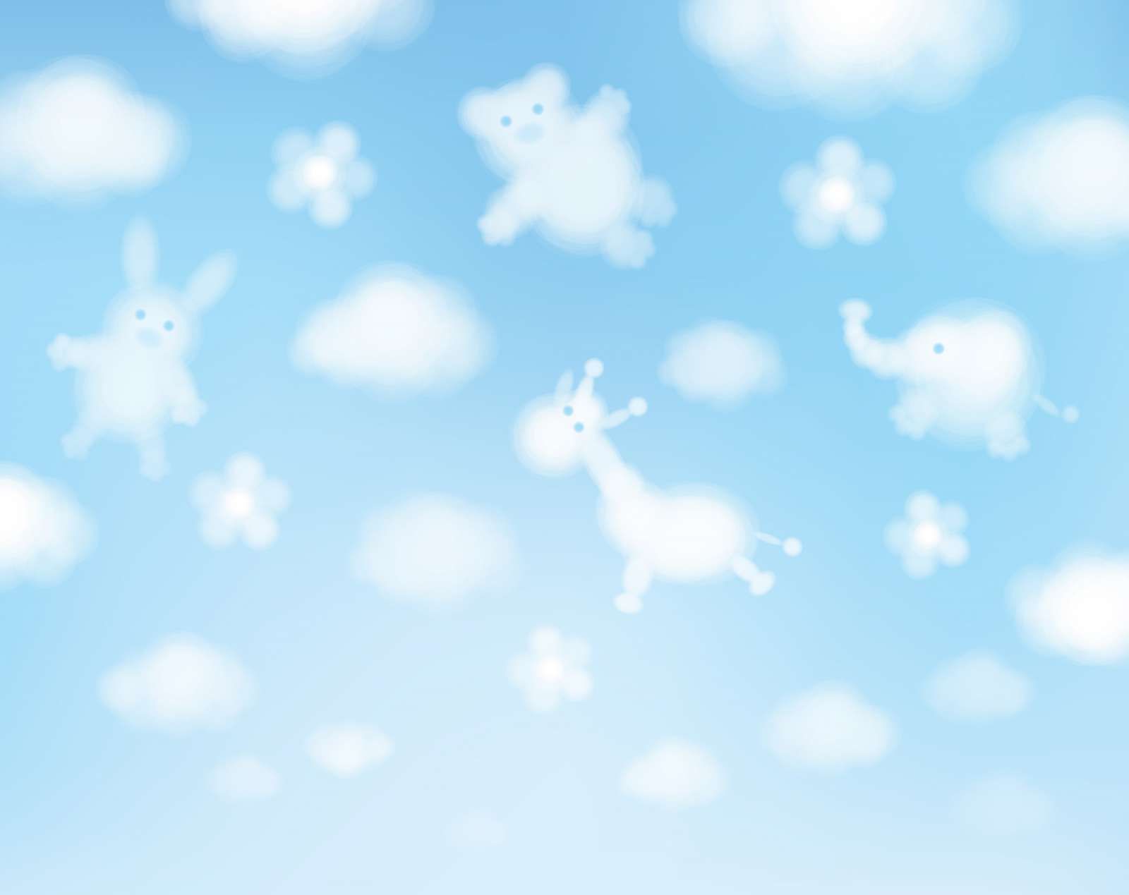 Wolken met kinderfiguurtjes